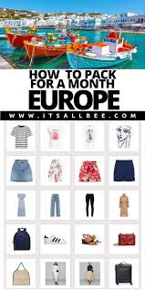 how to pack for one month in europe