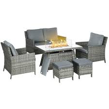 Outsunny 6 Seater Rattan Garden