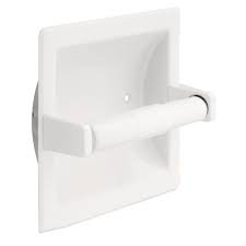 The white glazed ceramic toilet paper holder is high fired to 2120°f and is impermeable to water and stains. Franklin Brass Futura Recessed Toilet Paper Holder In White D2497w The Home Depot