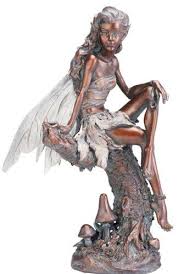 Napco Bronze Fairy Figure Garden Statue