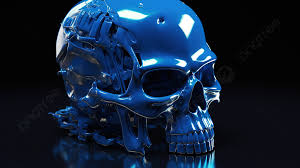 blue skull background skull in 3d
