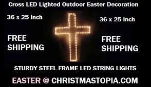 lighted cross outdoor easter decoration