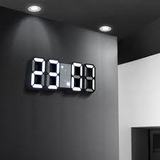 3d Led Wall Lamp Modern Digital Clock