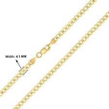 14k Yellow Gold Filled 4 1mm Curb Link Chain With Lobster