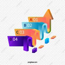 Gradient Color Matching Arrow Stereo Rectangle Chart Arrow