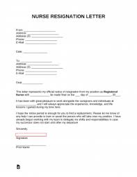 nurse rn resignation letter template