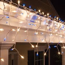 Blue Clear Icicle Lights White Wire Yule Icicle Lights
