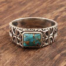 ring with composite turquoise