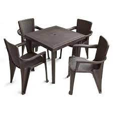 Mq Infinity 5 Piece Chair And Table Set In Taupe