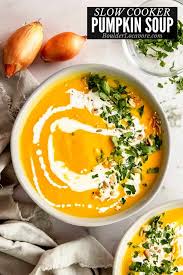 slow cooker pumpkin soup with fresh