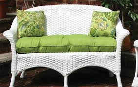 sunbrella fabric wicker loveseat cushion