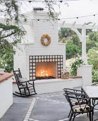 A White Brick Outdoor Fireplace That I