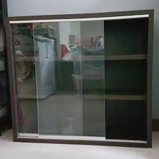 Book Shelf With Sliding Glass Door