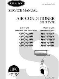 carrier air conditioner service manuals