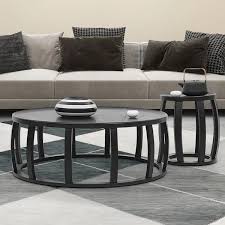 Round Coffee Table Set With Wooden