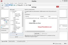 import ssh private key in filezilla