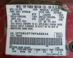Ford 7 5 8 8 Inch Axle Tag Door Codes