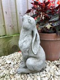 Rabbit Gazing Hare Stone Statue