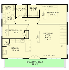 Contemporary 2 Bed House Plan Under