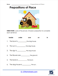 prepositions of place worksheets