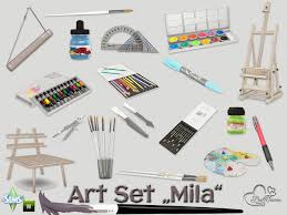 the sims resource mila art hobby set