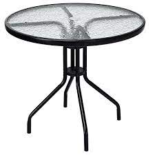 32 patio round table tempered glass