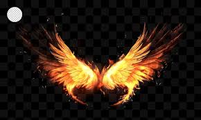 premium psd the wings of a fire on a