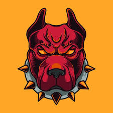 muscle pitbull dog mascot logo premium