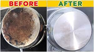 how to clean the bottom of a pot or pan