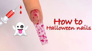 blood splatter nails halloween nails
