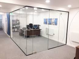 single glazed frameless glass office