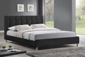 vino black modern bed with upholstered