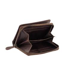 small wallet zipper purse rugged hide