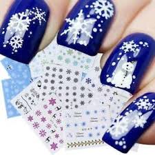 Details About 30 Sheets Nail Art Water Decal Stickers Snowflake Christmas Watermark Xmas Decor