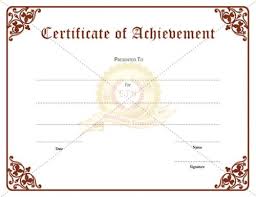 Certificate Of Achievement Template Awarded For Different