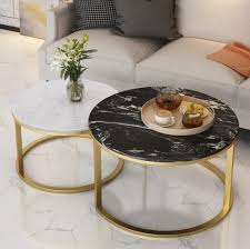 Marble Round Nest Of Coffee Table Pair
