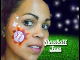 baseball sports face painting tutorial
