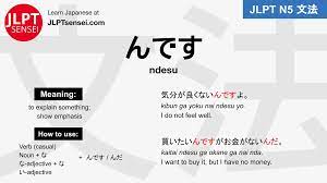 JLPT N5 Grammar: んです (ndesu) Meaning – JLPTsensei.com