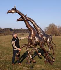 Running Giraffe Garden Sculpture