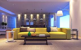 yellow sofa modern interior design