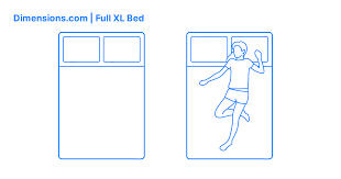 Full Xl Bed Dimensions Drawings