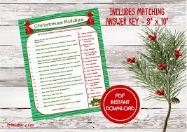 A great collection of christmas riddles to get those brain cells working and to lift the holiday spirit. Christmas Riddle Game Diy Holiday Party Game Printable Etsy