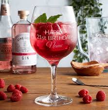 Personalised Gin Glass 21st Birthday