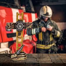 men fireman standing cross statue ebay