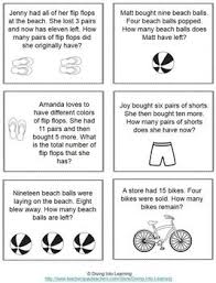 The solution of the equations is then the solution to the problem. Word Problems Summer Theme First Grade Math Word Problems Math Word Problem Strategy Word Problems