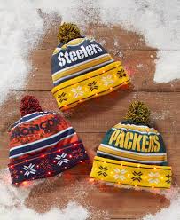 Official Licensed Nfl Fan Game Day Light Up Beanie Skull Cap Hats Gift Idea