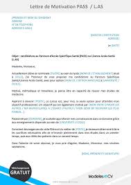 Conscient de la chance qui pourrait m'être faite d'intégrer cette licence professionnelle (intitulé de la licence), c'est avec la plus grande motivation que j'envisage cette année au sein de votre établissement. Exemple De Lettre De Motivation Pour Pass Et L As Paces