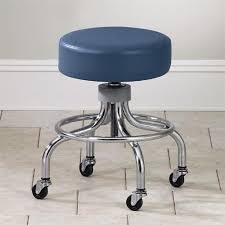 Clinton Industries Adjustable Chrome Base Stool With Round Foot Ring