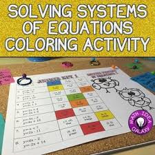Solving Systems Of Equations Coloring