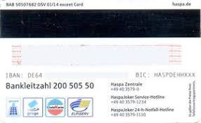 Cvv/cvc code (card verification value/code) befindet sich auf auch aus diesem grund befindet sich der sicherheitscode cvv/cvc auf der rückseite der karte und leistet damit cvv/cvc code wird deshalb bei allen internetzahlungen gefordert, wo die zahlungskarte nicht physisch anwesend ist. Bank Card Haspa Joker Maestro Haspa Hamburger Sparkasse Germany Federal Republic Col De Ms 0150 02